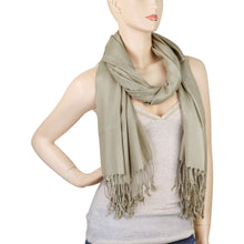 Load image into Gallery viewer, Women&#39;s Soft Solid Color Pashmina Shawl Wrap Scarf - Khaki