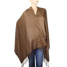 Load image into Gallery viewer, Women&#39;s Soft Solid Color Pashmina Shawl Wrap Scarf - Light Brown