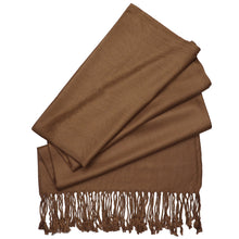 Load image into Gallery viewer, Women&#39;s Soft Solid Color Pashmina Shawl Wrap Scarf - Light Brown