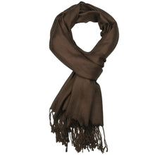 Load image into Gallery viewer, Women&#39;s Soft Solid Color Pashmina Shawl Wrap Scarf - Dark Brown
