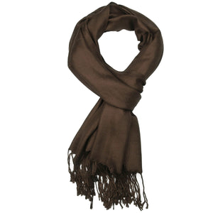 Women's Soft Solid Color Pashmina Shawl Wrap Scarf - Dark Brown