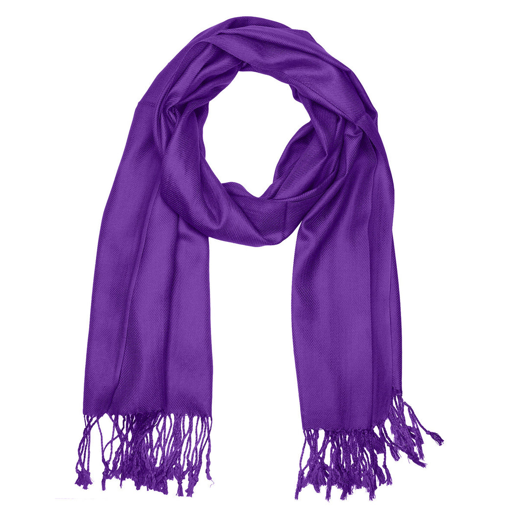 Women's Soft Solid Color Pashmina Shawl Wrap Scarf - Violet Purple