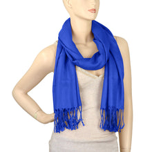 Load image into Gallery viewer, Women&#39;s Soft Solid Color Pashmina Shawl Wrap Scarf - Royal