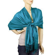 Load image into Gallery viewer, Women&#39;s Soft Solid Color Pashmina Shawl Wrap Scarf - Teal Blue