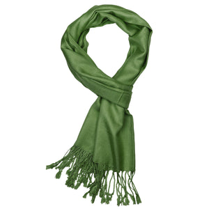 Women's Soft Solid Color Pashmina Shawl Wrap Scarf - Olive