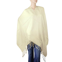 Load image into Gallery viewer, Women&#39;s Soft Solid Color Pashmina Shawl Wrap Scarf - Ivory