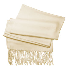 Load image into Gallery viewer, Women&#39;s Soft Solid Color Pashmina Shawl Wrap Scarf - Ivory