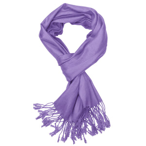 Women's Soft Solid Color Pashmina Shawl Wrap Scarf - Lavender