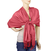 Load image into Gallery viewer, Women&#39;s Soft Solid Color Pashmina Shawl Wrap Scarf - Coral Pink