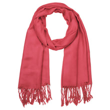 Load image into Gallery viewer, Women&#39;s Soft Solid Color Pashmina Shawl Wrap Scarf - Coral Pink