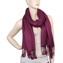 Load image into Gallery viewer, Women&#39;s Soft Solid Color Pashmina Shawl Wrap Scarf - Wine