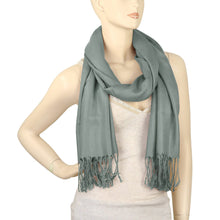 Load image into Gallery viewer, Women&#39;s Soft Solid Color Pashmina Shawl Wrap Scarf - Grey