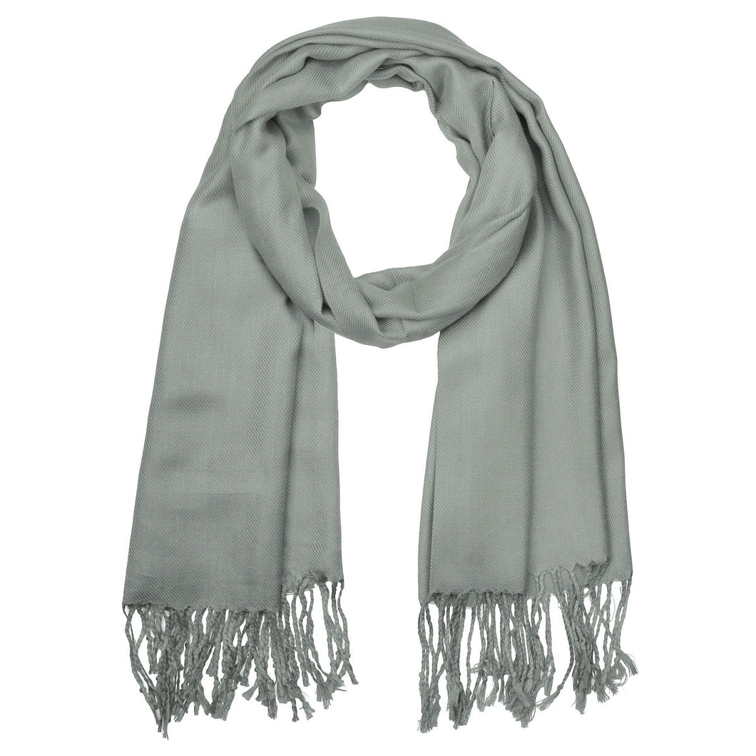 Women's Soft Solid Color Pashmina Shawl Wrap Scarf - Grey