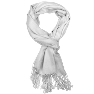 Women's Soft Solid Color Pashmina Shawl Wrap Scarf - Silver Grey