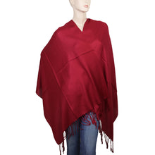 Load image into Gallery viewer, Women&#39;s Soft Solid Color Pashmina Shawl Wrap Scarf - Burgundy