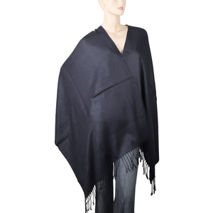 Women's Soft Solid Color Pashmina Shawl Wrap Scarf - Charcoal Grey
