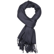 Load image into Gallery viewer, Women&#39;s Soft Solid Color Pashmina Shawl Wrap Scarf - Charcoal Grey
