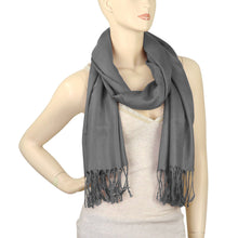 Load image into Gallery viewer, Women&#39;s Soft Solid Color Pashmina Shawl Wrap Scarf - Dark Grey