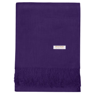 Women's Soft Solid Color Pashmina Shawl Wrap Scarf - Dark Purple