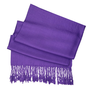 Women's Soft Solid Color Pashmina Shawl Wrap Scarf - Eggplant Purple