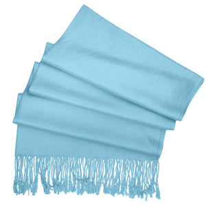 Women's Soft Solid Color Pashmina Shawl Wrap Scarf - Sky Blue