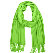 Load image into Gallery viewer, Women&#39;s Soft Solid Color Pashmina Shawl Wrap Scarf - Lime Green