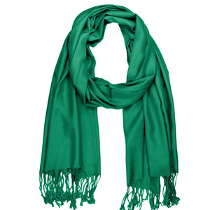 Women's Soft Solid Color Pashmina Shawl Wrap Scarf - Irish Green