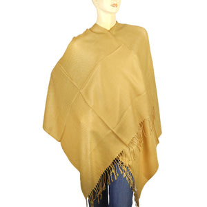Women's Soft Solid Color Pashmina Shawl Wrap Scarf - Mustard Golden