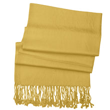 Load image into Gallery viewer, Women&#39;s Soft Solid Color Pashmina Shawl Wrap Scarf - Mustard Golden