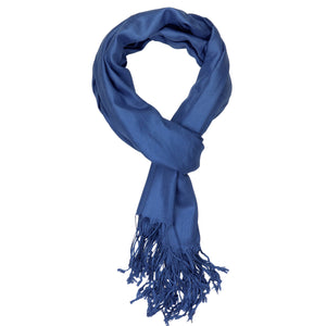 Women's Soft Solid Color Pashmina Shawl Wrap Scarf - Light Navy