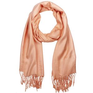 Women's Soft Solid Color Pashmina Shawl Wrap Scarf - Peach