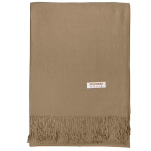 Women's Soft Solid Color Pashmina Shawl Wrap Scarf - Pale Brown
