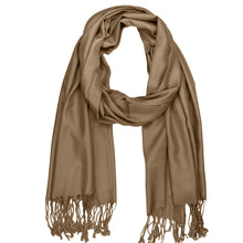 Load image into Gallery viewer, Women&#39;s Soft Solid Color Pashmina Shawl Wrap Scarf - Pale Brown