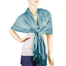 Load image into Gallery viewer, Women&#39;s Soft Solid Color Pashmina Shawl Wrap Scarf - Steelblue