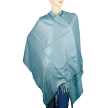 Load image into Gallery viewer, Women&#39;s Soft Solid Color Pashmina Shawl Wrap Scarf - Steelblue
