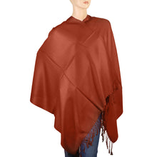 Load image into Gallery viewer, Women&#39;s Soft Solid Color Pashmina Shawl Wrap Scarf - Rust