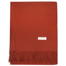 Load image into Gallery viewer, Women&#39;s Soft Solid Color Pashmina Shawl Wrap Scarf - Rust