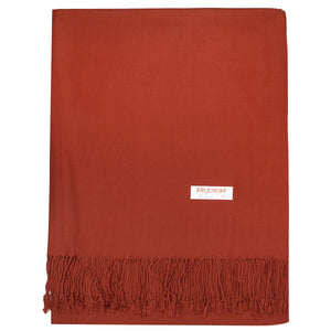Women's Soft Solid Color Pashmina Shawl Wrap Scarf - Rust