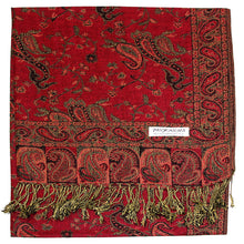 Load image into Gallery viewer, Women&#39;s Paisley Pashmina Scarf - Red