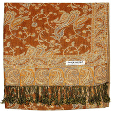 Load image into Gallery viewer, Women&#39;s Paisley Pashmina Scarf - Gold Brown