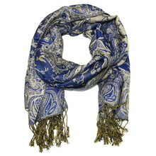 Load image into Gallery viewer, Women&#39;s Paisley Pashmina Scarf - Royal