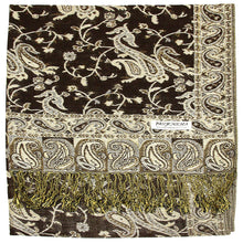 Load image into Gallery viewer, Women&#39;s Paisley Pashmina Scarf - Dark Brown