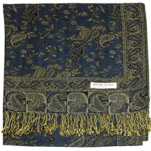Load image into Gallery viewer, Women&#39;s Paisley Pashmina Scarf - Navy