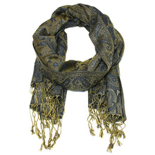 Load image into Gallery viewer, Women&#39;s Paisley Pashmina Scarf - Navy