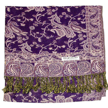 Load image into Gallery viewer, Women&#39;s Paisley Pashmina Scarf - Purple