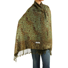 Load image into Gallery viewer, Women&#39;s Paisley Pashmina Scarf - Green