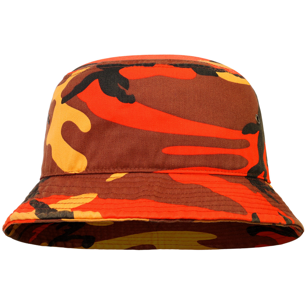 Bucket Hat - Orange Camouflage