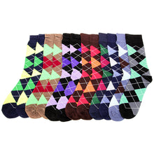 Load image into Gallery viewer, 12 Pairs Argyle Casual Dress Socks