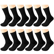 Load image into Gallery viewer, 12 Pairs Black Casual Dress Socks