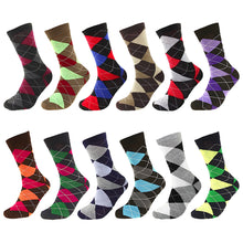 Load image into Gallery viewer, 12 Pairs Assorted Argyle Casual Dress Socks